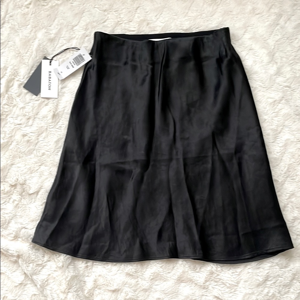 NEW Aritzia Babaton Slip satin mini skirt - black noir